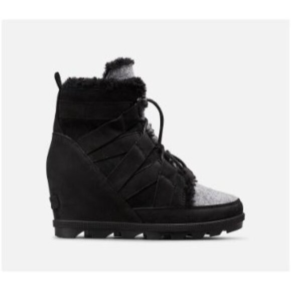 Sorel Joan Of Arctic Wedge II Cozy Black Waterproof Winter Boots Sz 9.5 - Picture 8 of 14